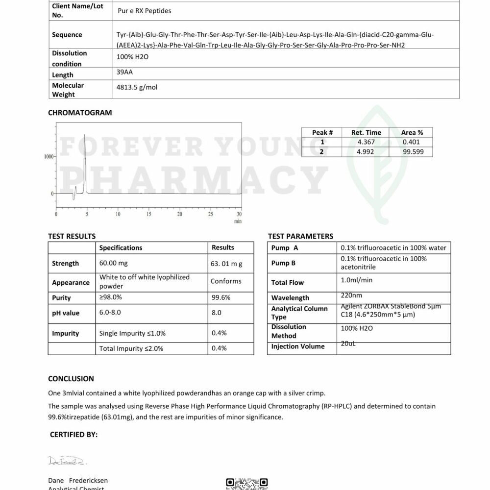Tirz 60mg | PureRx Peptides Peptide Tirzepatide 60Mg