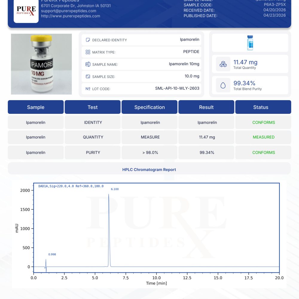 Ipamorelin 10Mg | Buy Research Peptides | Purerx Peptides