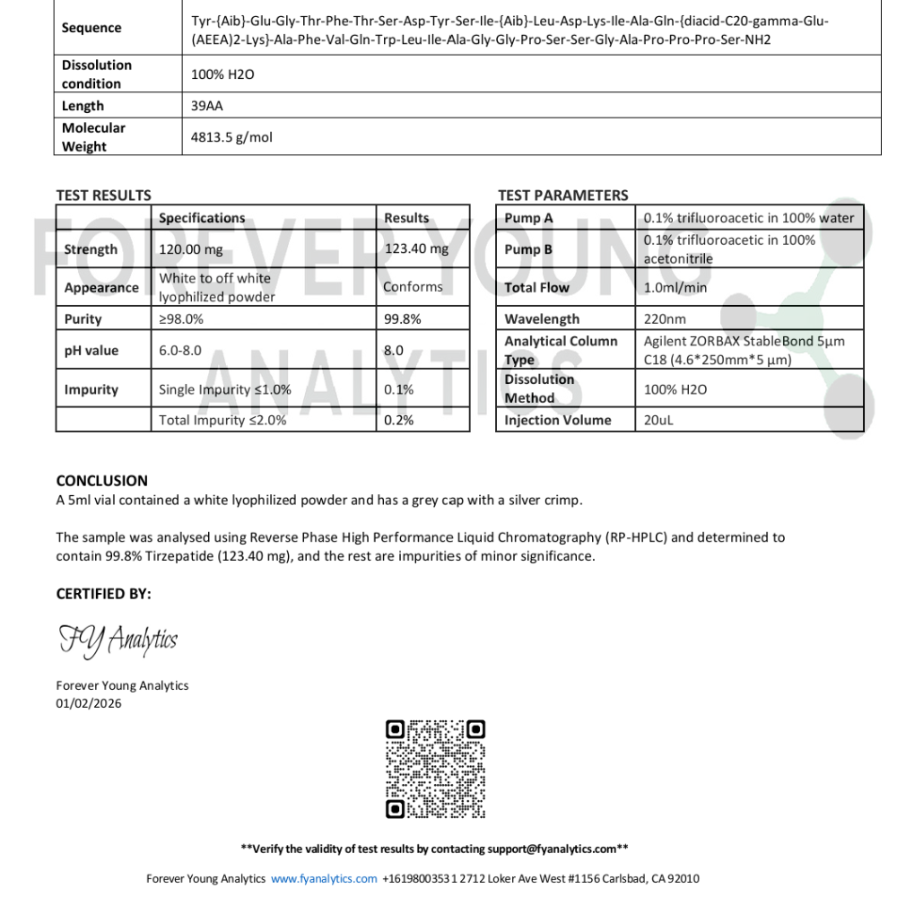 Tirz 120mg | PureRx Peptides Tirz 120Mg Peptide