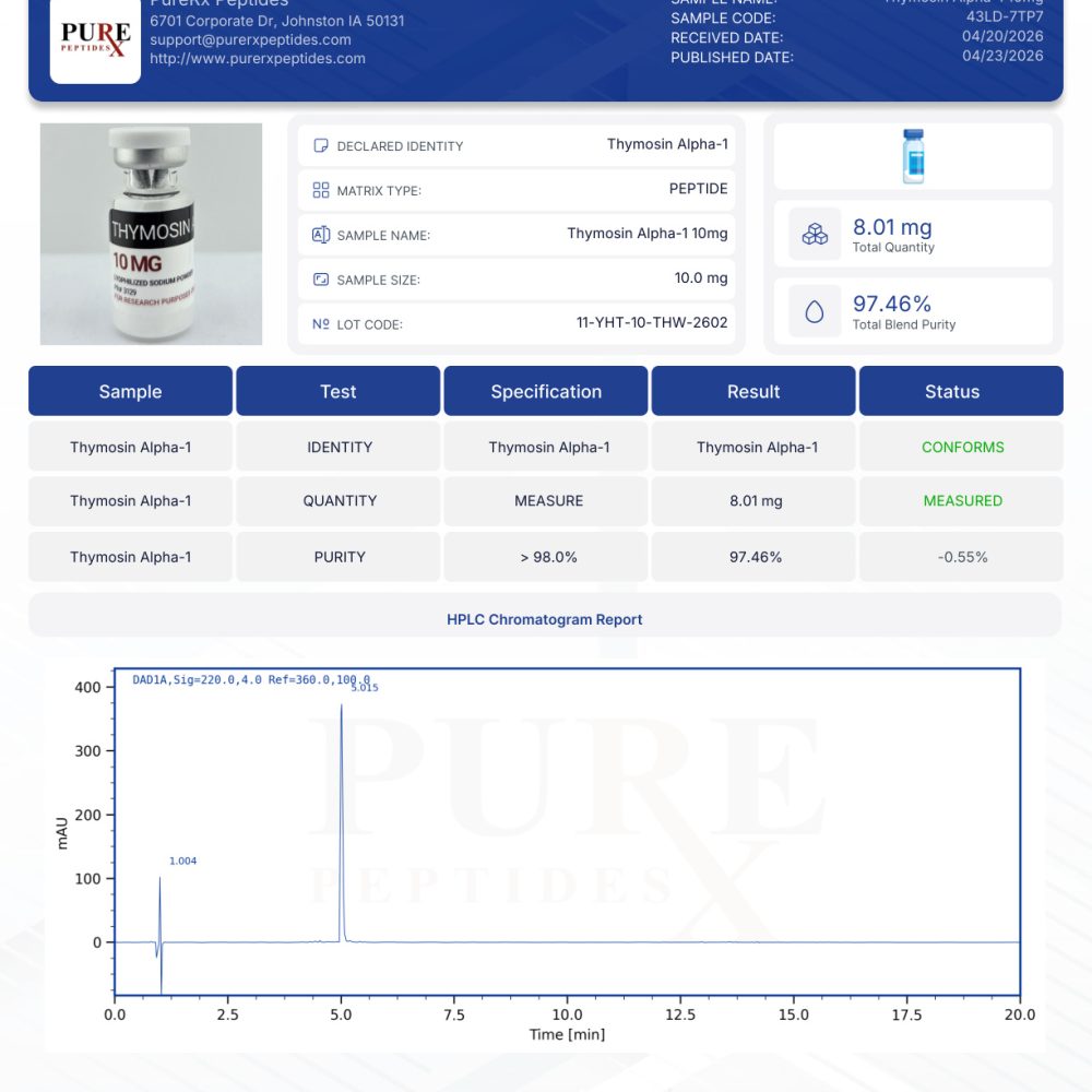 Thymosin Alpha 1 -10mg | PureRx Peptides Thymosin Alpha 1 -10Mg | Buy Research Peptides | Purerx Peptides