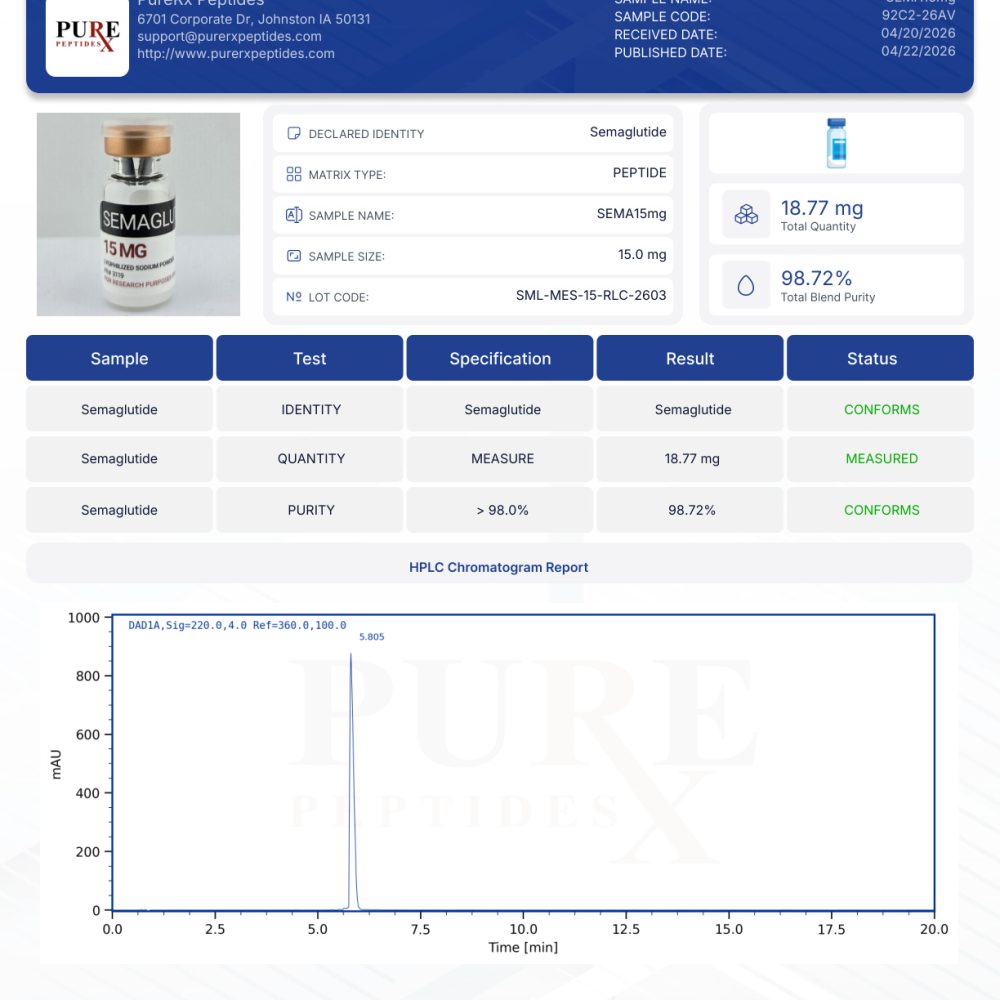 Sema 15Mg | Buy Research Peptides | Purerx Peptides