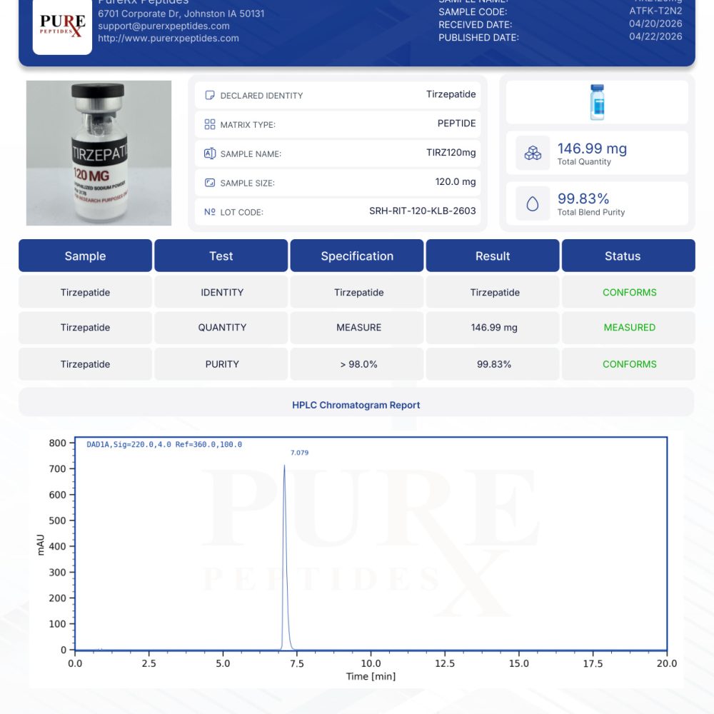 Tirz 120mg | PureRx Peptides Tirz 120Mg | Buy Research Peptides | Purerx Peptides