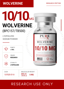Research peptide vial with specifications